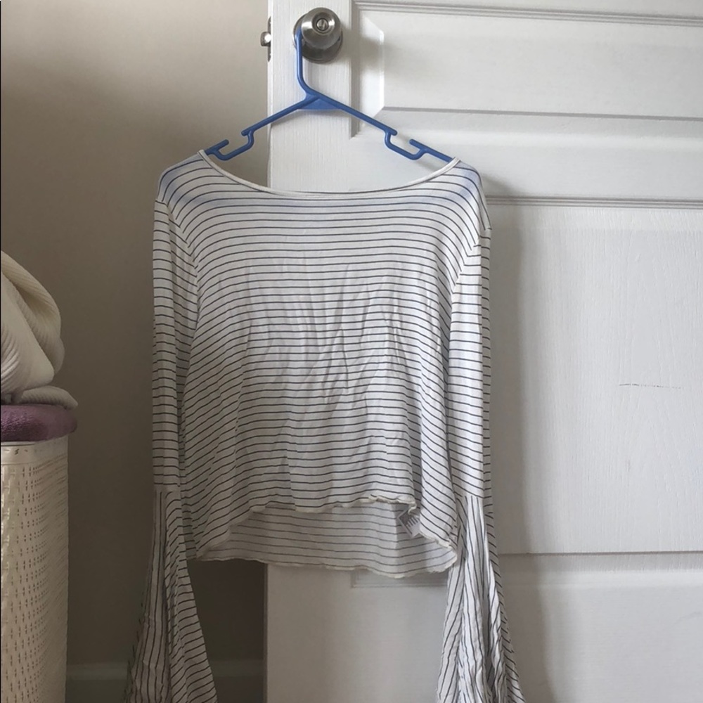 Kimchi Blue Bell Sleeve Striped Top